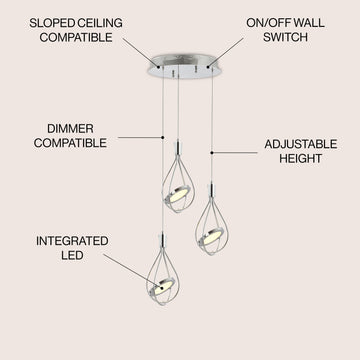 Orion Adjustable Modern Integrated Cluster LED Metal Pendant